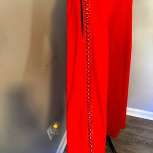 Orange Knitted rhinestone Cocktail Dress